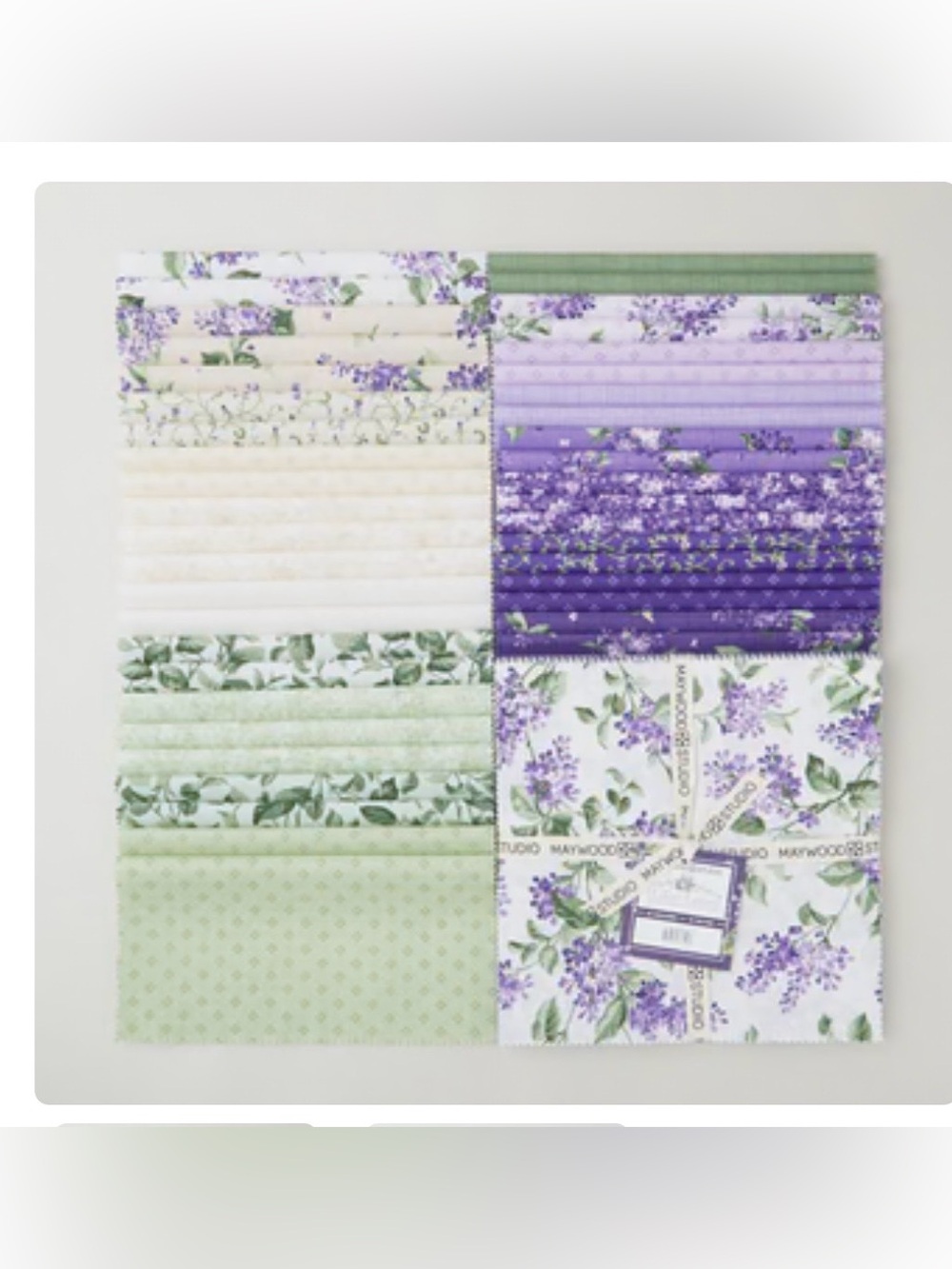 Lilac Lane cotton layer cake 10” squares by Maywood Studios